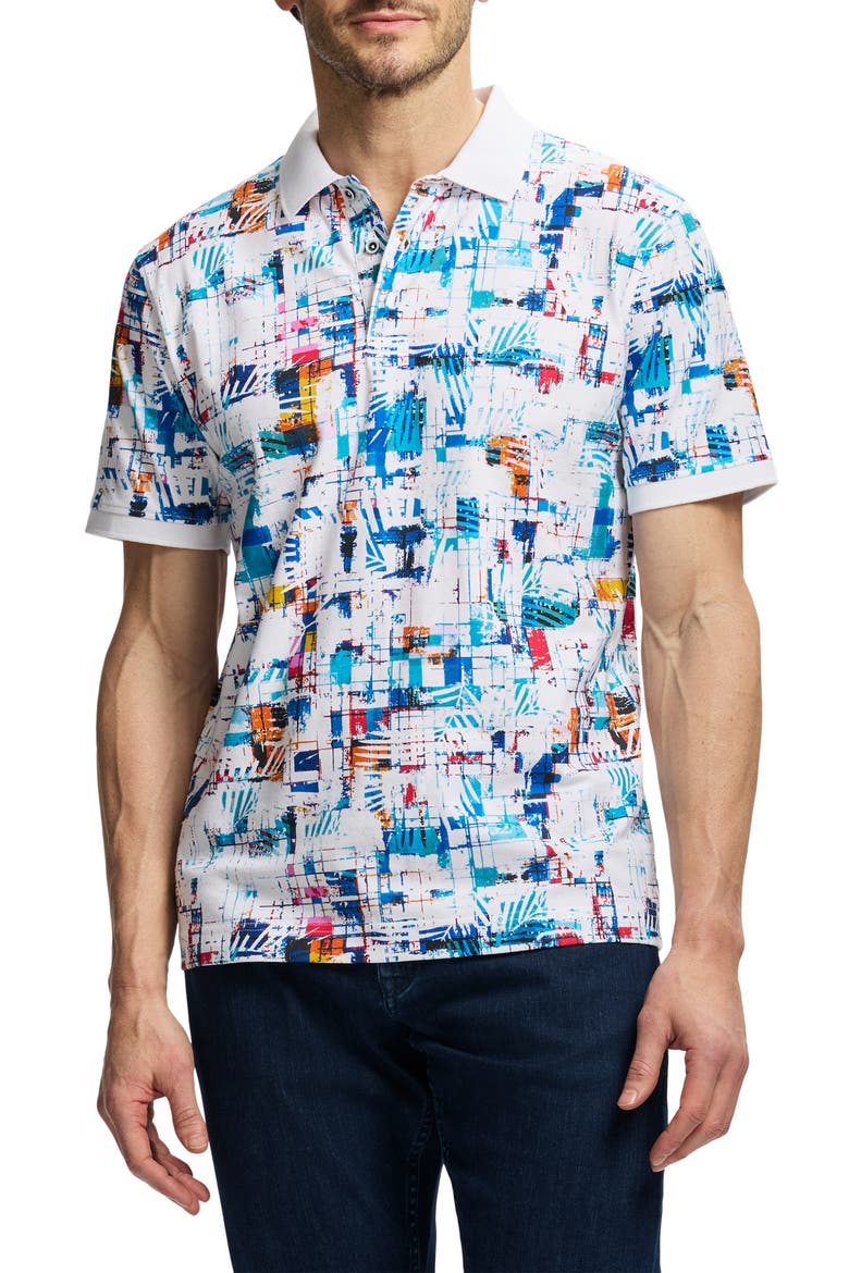Hawkhurst Cotton Knit Polo, Main, color, MULTI WHITE