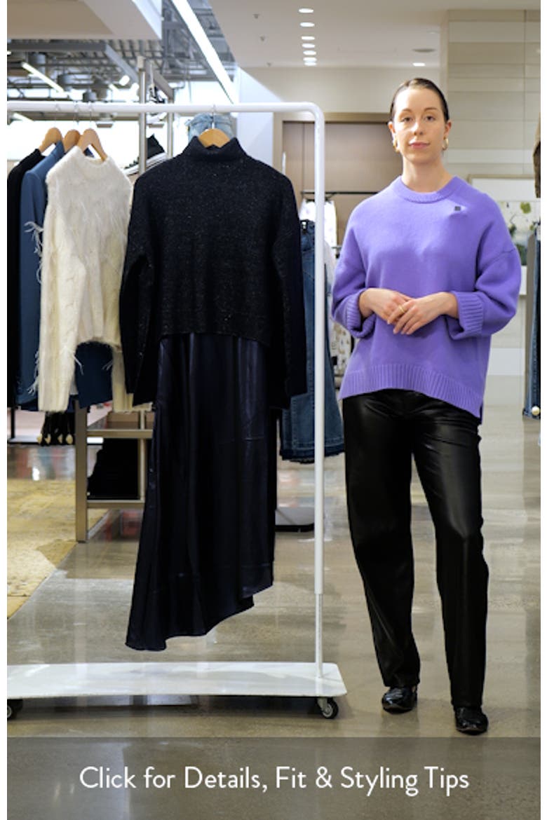 Amos Asymmetric Satin Slipdress and Sparkle Sweater Set video