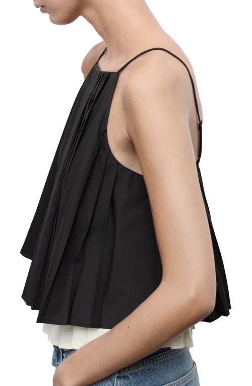 Mango Pleat Hem Camisole In Black