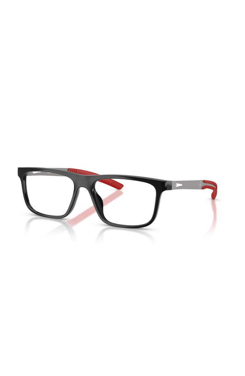 Scuderia Ferrari 57mm Rectangle optical glasses, Main, color, Black