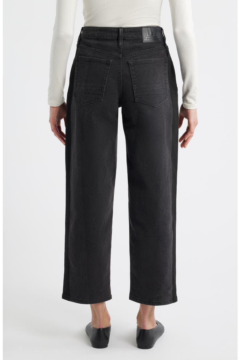 High Waist Ankle Barrel Jeans, Alternate, color, BLACK