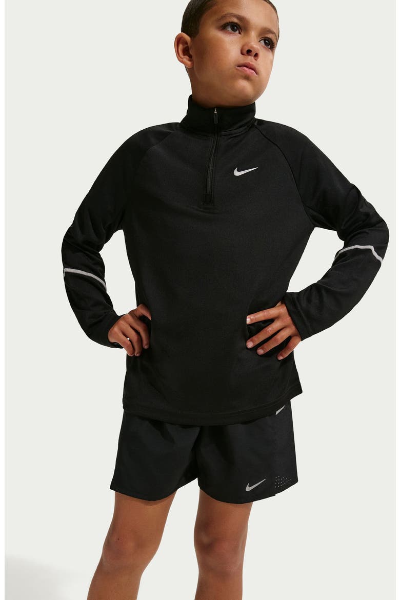 Kids' Miler Dri-FIT Running Shorts, Alternate, color, BLACK/ REFLECTIVE SILVER