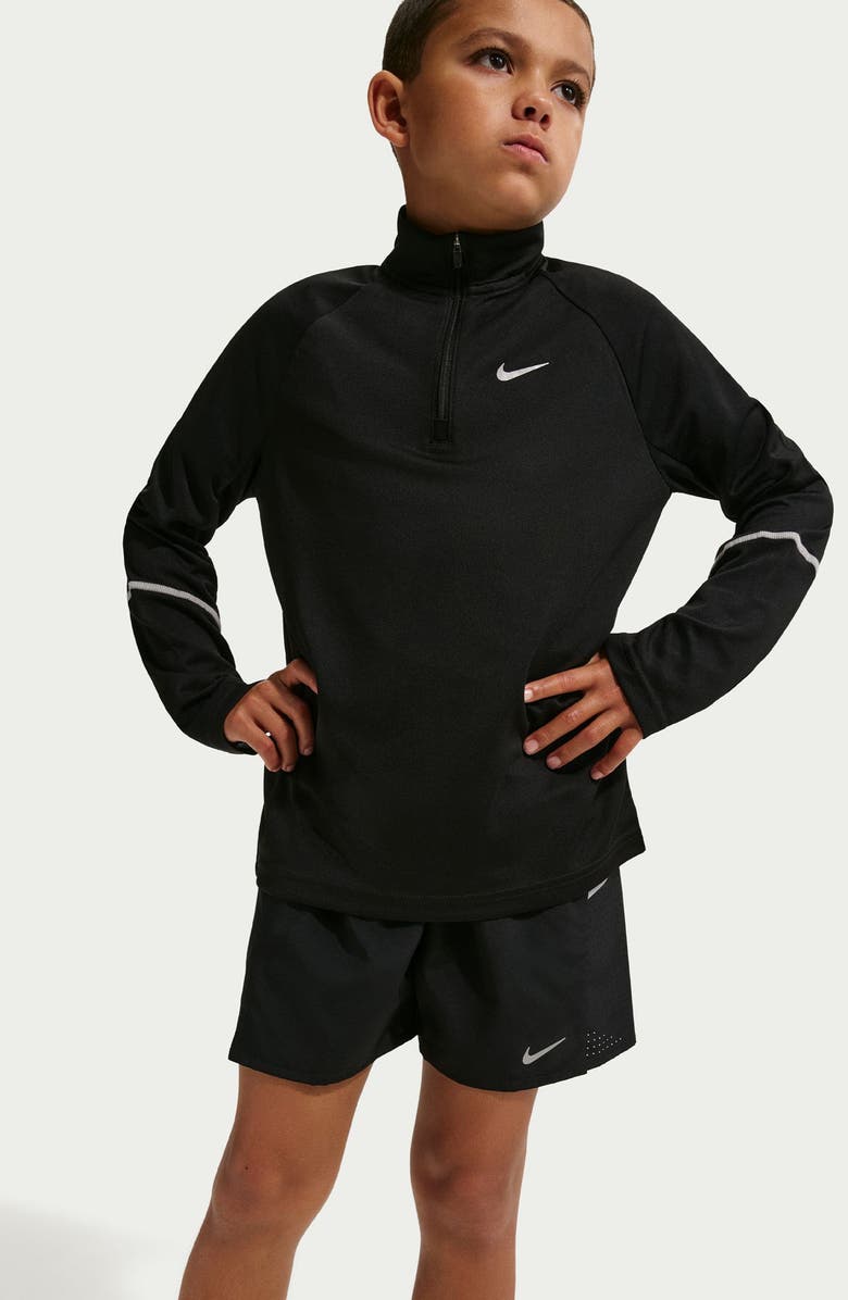 Nike Kids' Miler Dri-FIT Running Shorts, Alternate, color, Black/ Reflective Silver