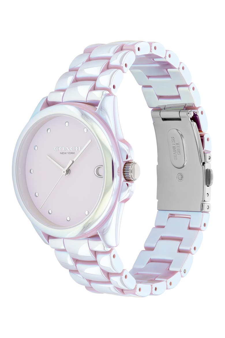 Greyson Ceramic Bracelet Watch, 36mm, Alternate, color, BLUSH