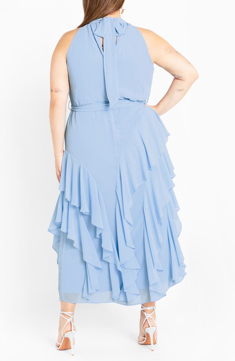 City Chic Mandy Ruffle Sleeveless Maxi Dress, Alternate, color, Blue