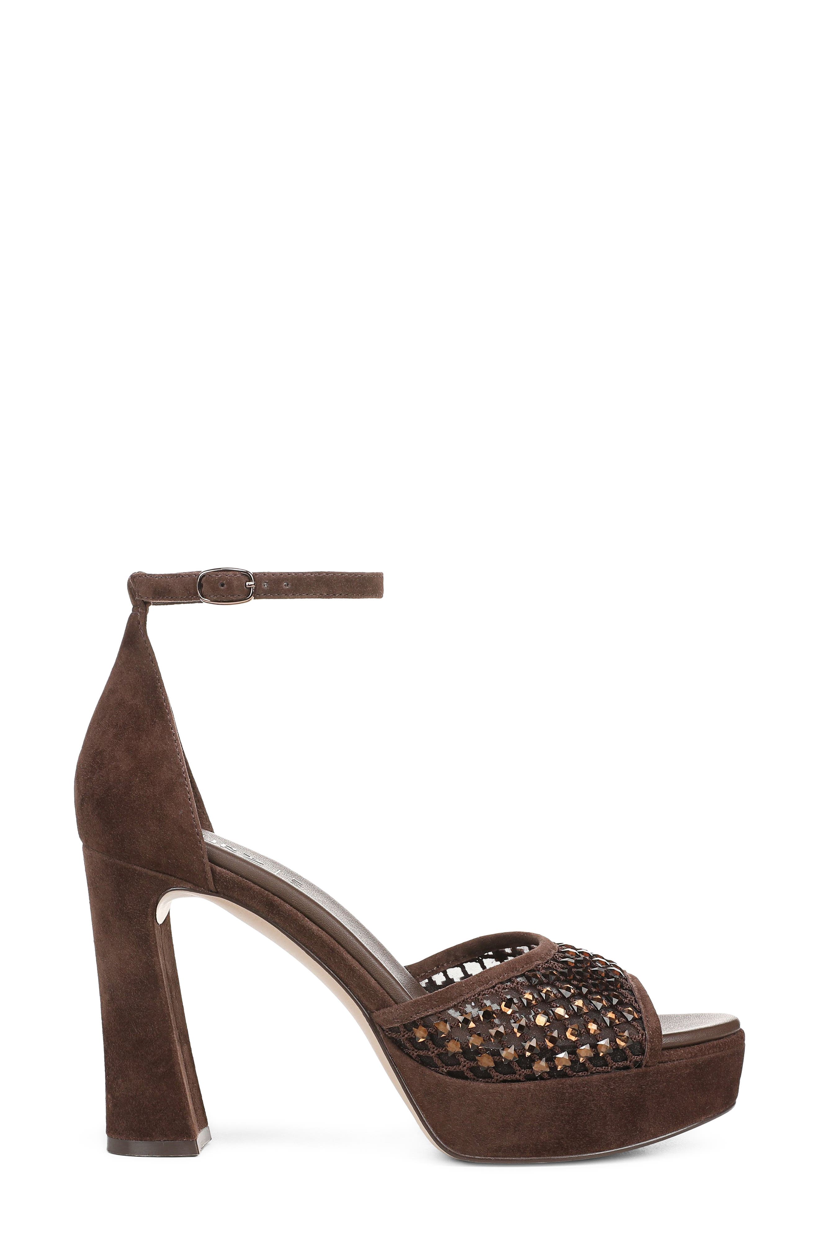 Delphie Crystal Embellished Platform Sandal, Alternate, color, CHOCOLATE SUEDE