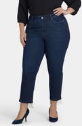 NYDJ Marilyn Beaded Fringe Ankle Straight Leg Jeans