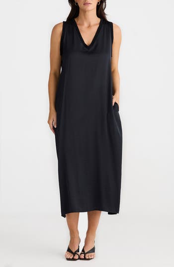 Brave + True Brave+true Celine Sleeveless Shift Dress In Black