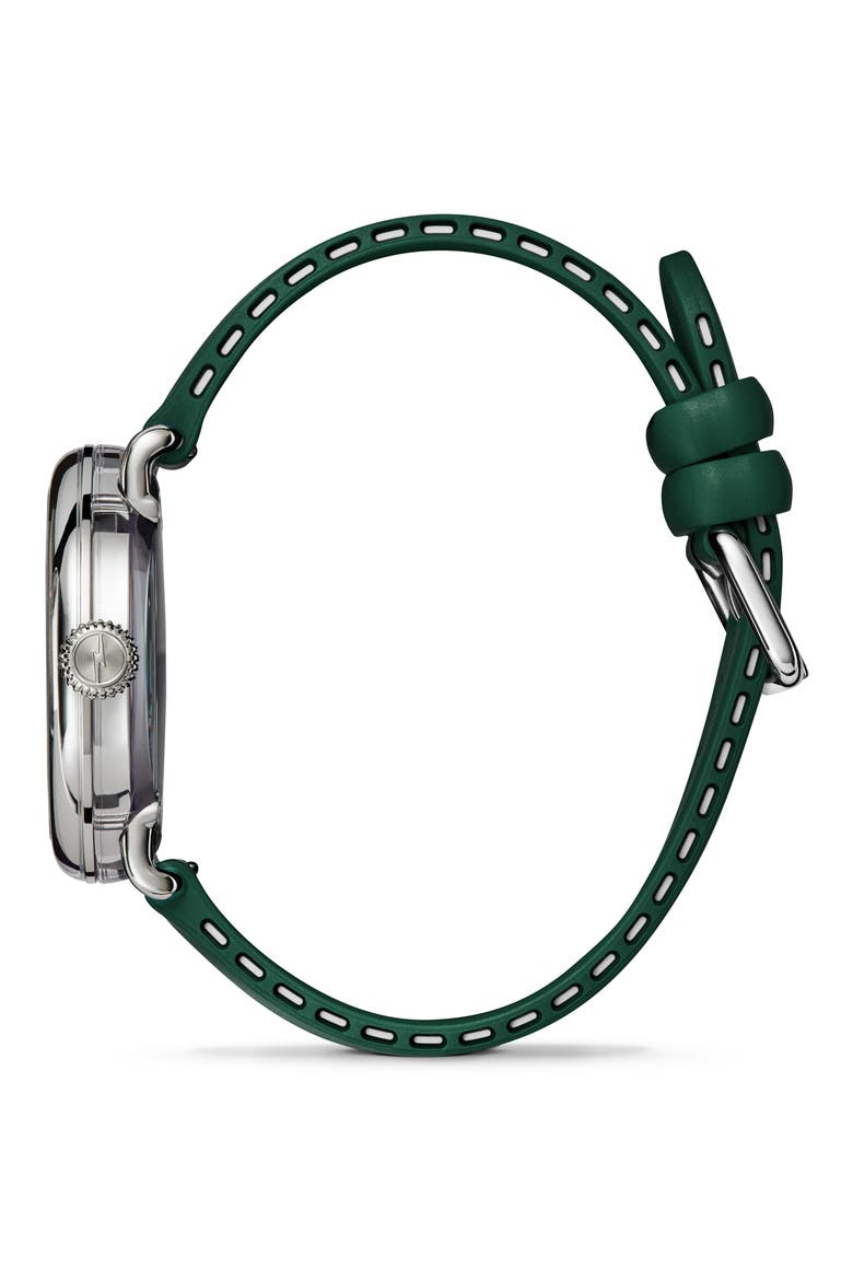 Detrola Spartan Rubber Strap Watch, 41mm, Alternate, color, DEEP GREEN
