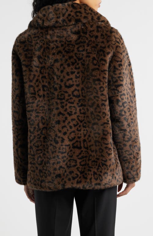Mango Zurich Leopard Spot Faux Fur Coat In Multi
