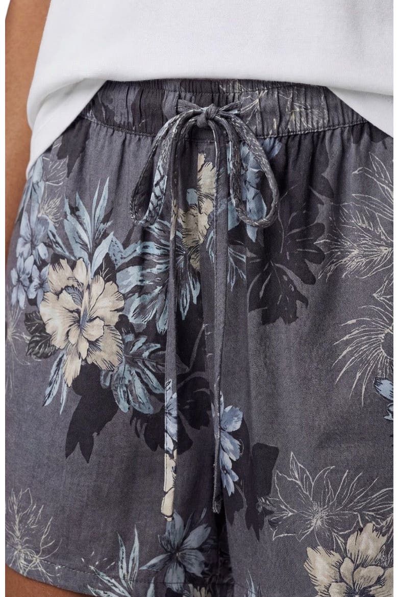 Exotic Floral Womens Drawstring Short, Alternate, color, EXOTIC FLORAL BLACK