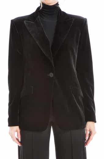 MAX STUDIO Peak Lapel Velvet Blazer