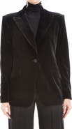 MAX STUDIO Peak Lapel Velvet Blazer