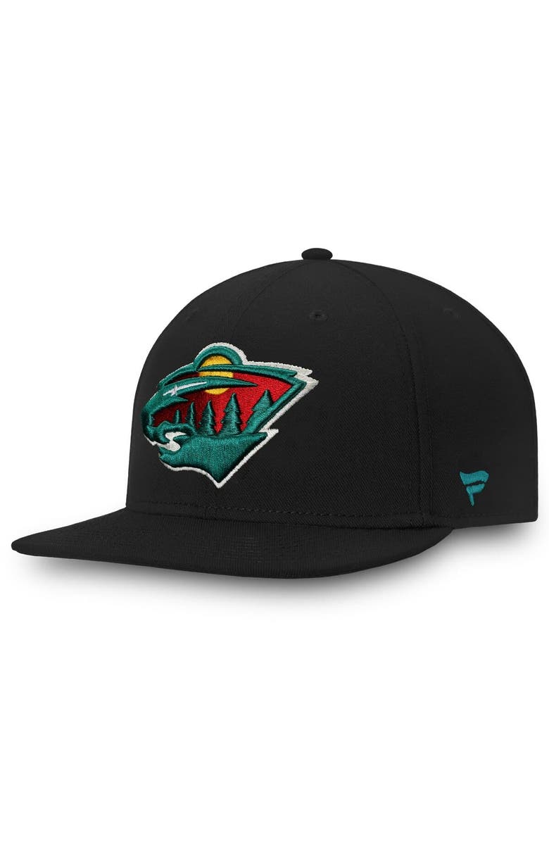 FANATICS Men's Fanatics Black Minnesota Wild Core Fitted Hat, Alternate, color, 