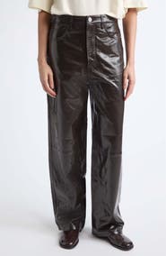 Róhe Bruun Lacquered Baggy Leather Wide Leg Pants