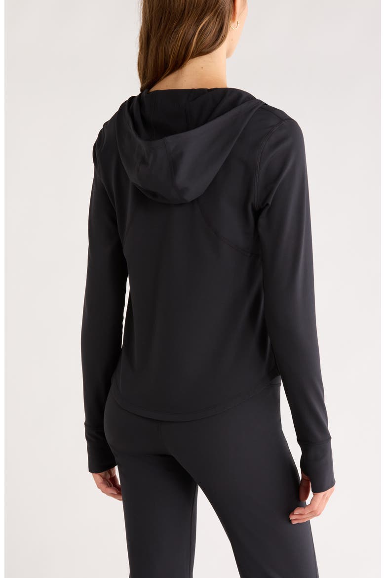 Cozy Tech Zip Hooded Jacket, Alternate, color, BLACK