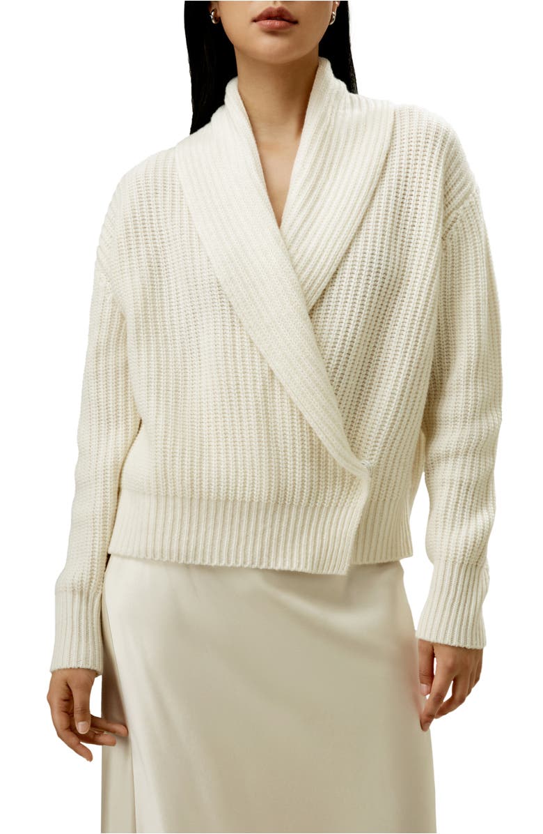 Lilysilk Shawl Collar Drop Shoulder Knit Cardigan, Main, color,