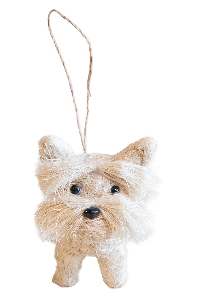 Westie Handwoven Ornament, Alternate, color, WHITE