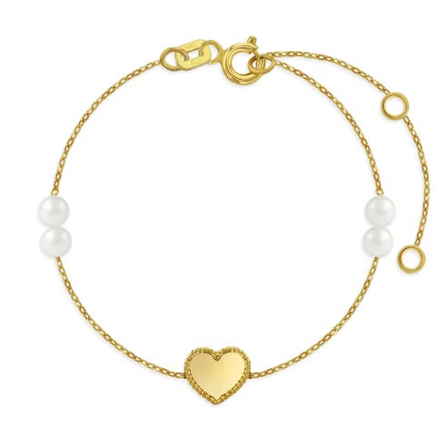 14k Framed Heart Girls Bracelet