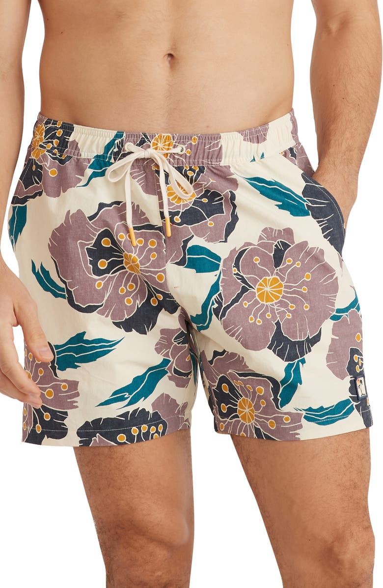 Marine Layer Floral Swim Trunks, Main, color, 