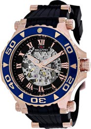 Seapro Automatic Skeleton Silicone Strap Watch