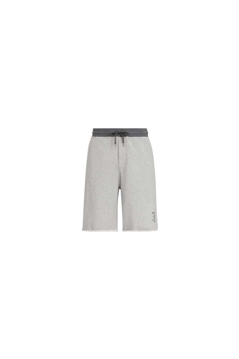 Cotton French terry Bermuda shorts with embroidery, Alternate, color, Grey