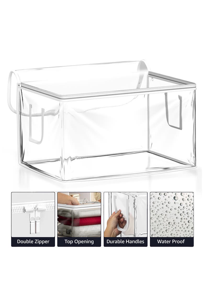 Large Foldable Storage Bins, Alternate, color, CLEAR