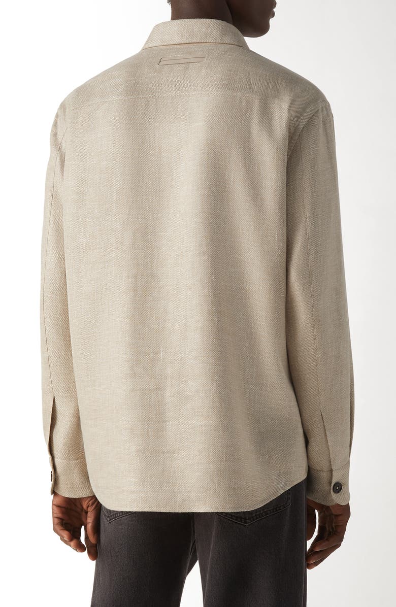 ZEGNA Cashmere, Linen & Silk Overshirt, Alternate, color, Beige