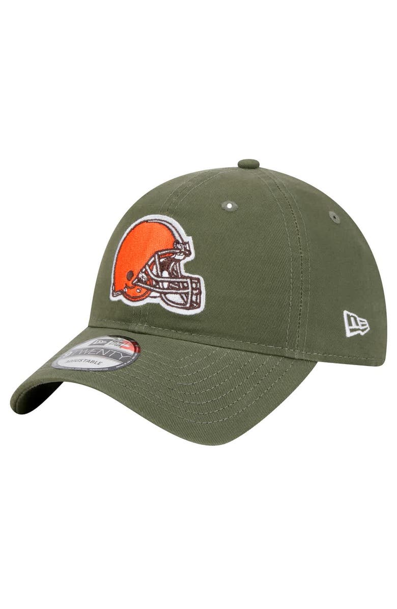 New Era Men's New Era Olive Cleveland Browns Main 9TWENTY Adjustable Hat, Main, color, Olive