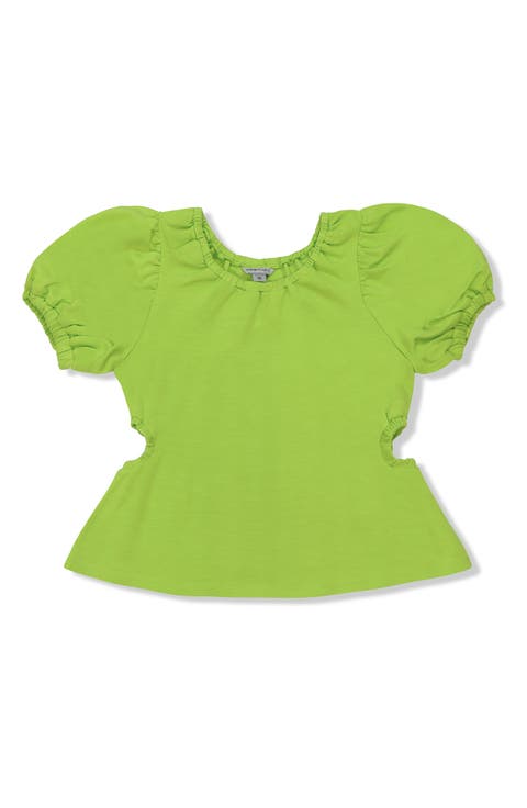 Kids' Gathered Puff Sleeve Top (Big Kid)