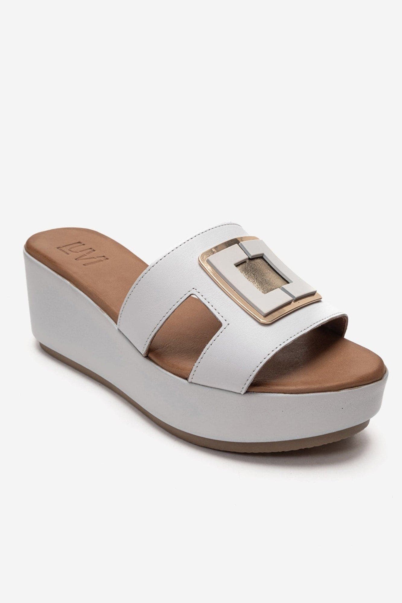 Hiola Leather Platform Sandal, Alternate, color, White