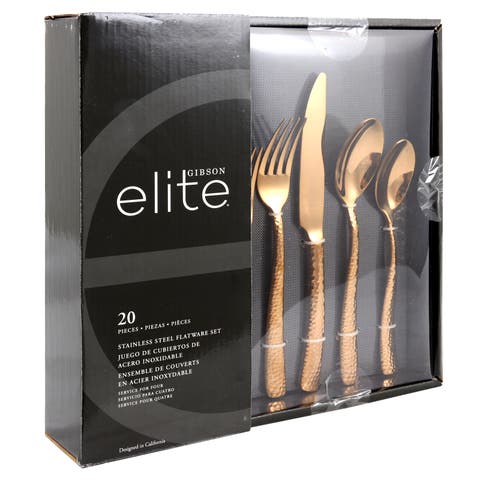 Stonehenge 20 Piece Flatware Set  Gold
