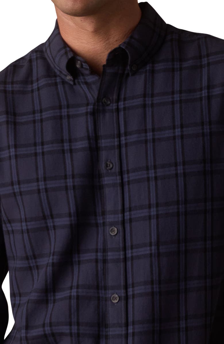 The Normal Brand Nikko Classic Long Sleeve Plaid Button-Up Shirt, Alternate, color, Indigo Plaid