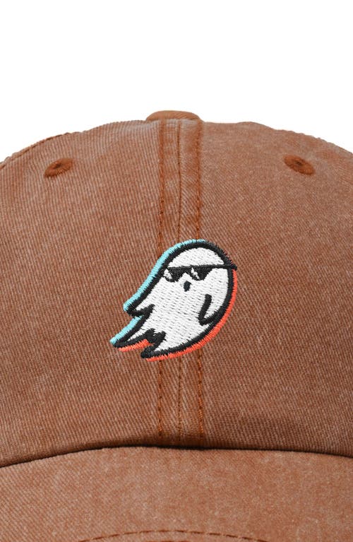 Dalix Ghost Life Embroidered Casual Cap In Washed Orange