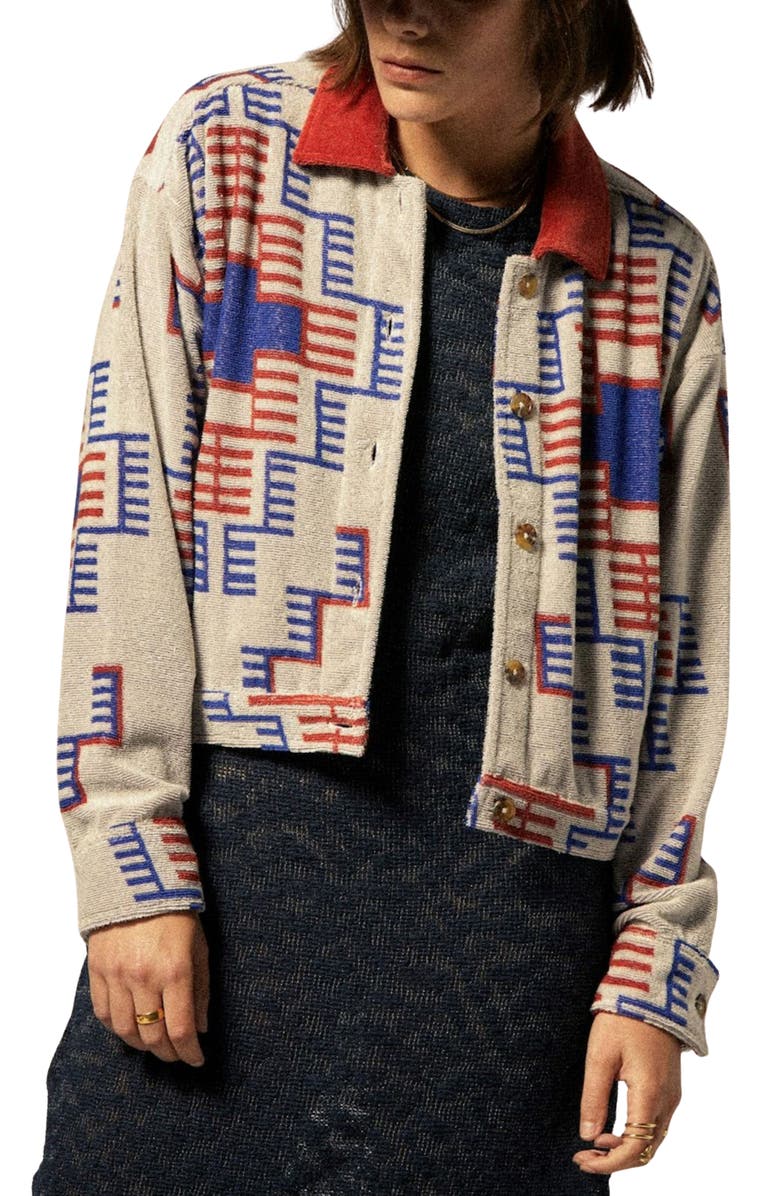 Brixton Trail Terry Crop Trucker Jacket, Main, color,