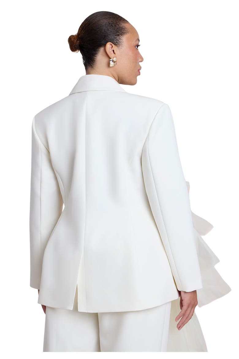 Dramatic Tiered Tulle Blazer, Alternate, color, COCONUT MILK