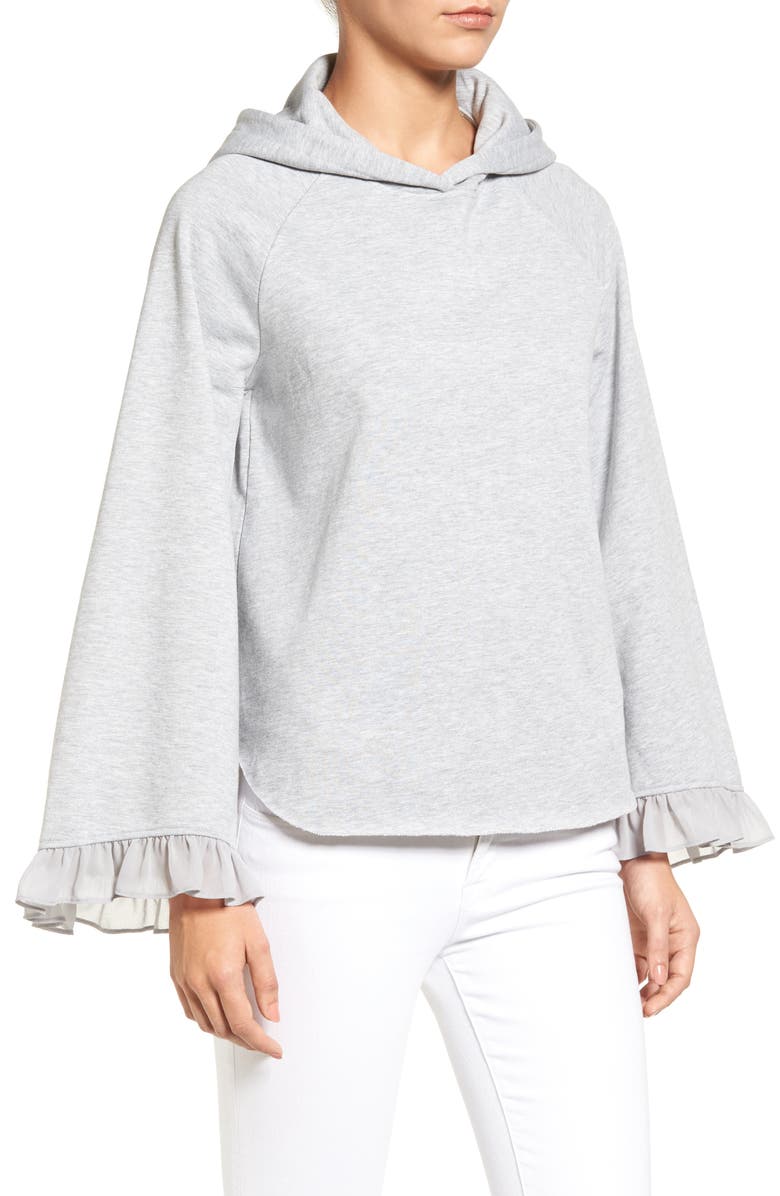 Chelsea28 Ruffle Bell Sleeve Hoodie, Alternate, color,