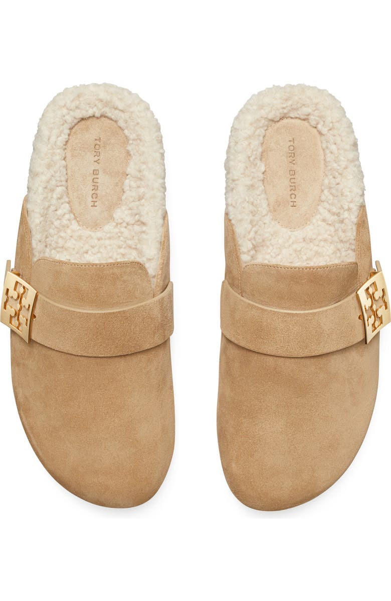 Tory Burch Mellow Faux Shearling Lined Mule, Alternate, color, Noisette / Taupe