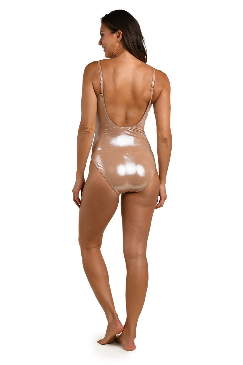 Sand Beaded One-Piece Swimsuit, Alternate, color, SAND