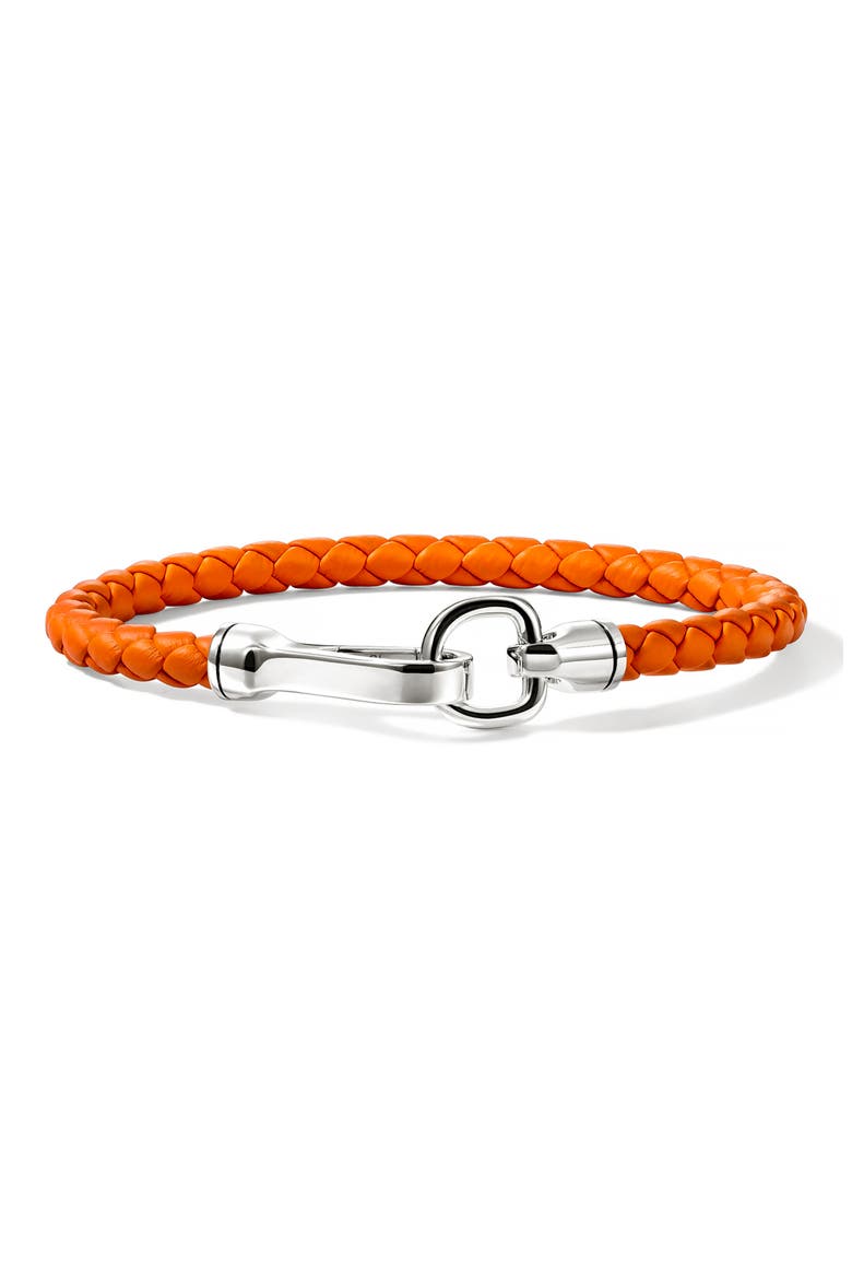 Men's Braided Hook Clasp Bracelet, Main, color, ORANGE