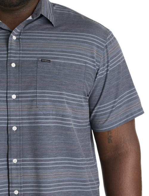O'neill Big & Tall Trvlr Series Traverse Stripe Performance Sport Shirt In Black