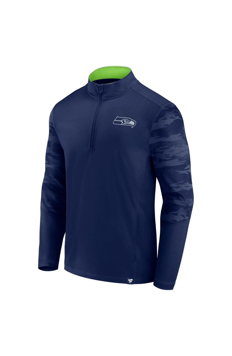 FANATICS Men's Fanatics Branded College Navy Seattle Seahawks Ringer Quarter-Zip Jacket, Alternate, color, Navy