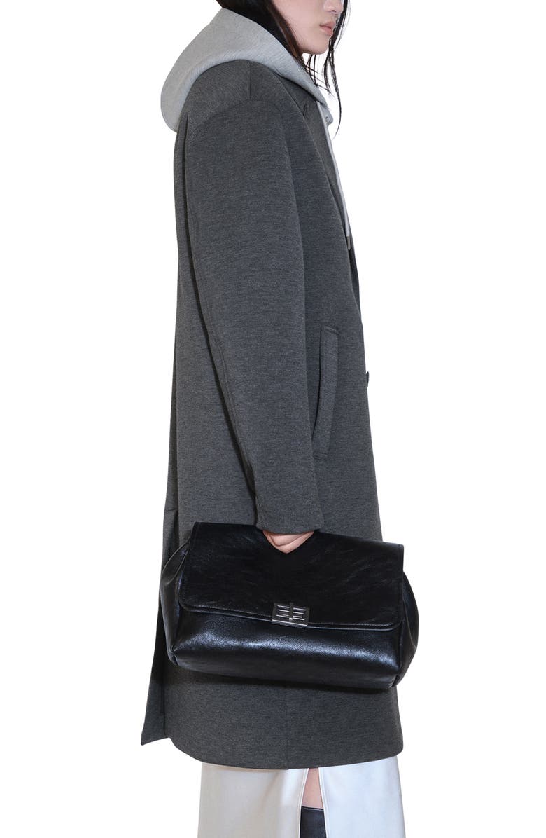 MANGO Hooded Mixed Media Coat, Alternate, color, 