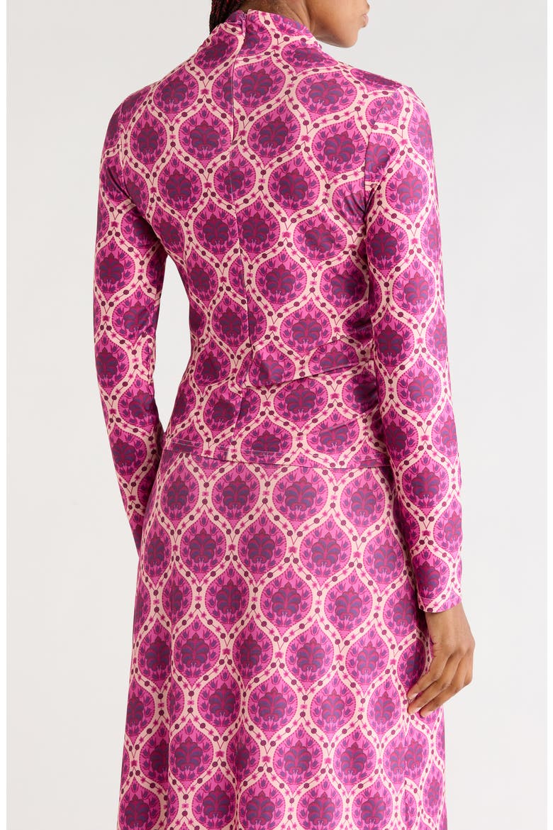 Mara Fleur Mock Neck Top, Alternate, color, BURGUNDY