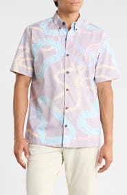 Kahala Lei Aloha Short Sleeve Cotton Button-Down Shirt
