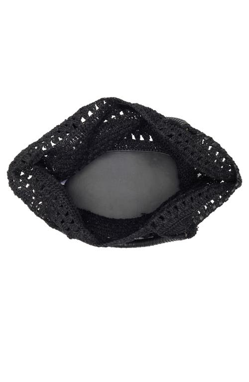 Bcbg Woven Raffia Tote Bag In Black