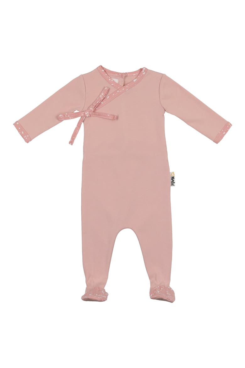 Kids' Speckled Faux Wrap Footie, Main, color, PINK