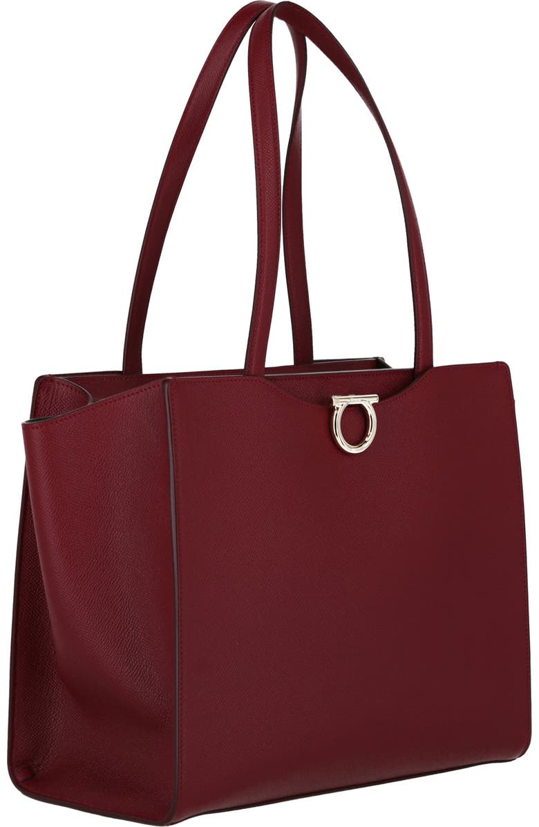 FERRAGAMO Gemini Pebbled Leather Tote, Alternate, color,