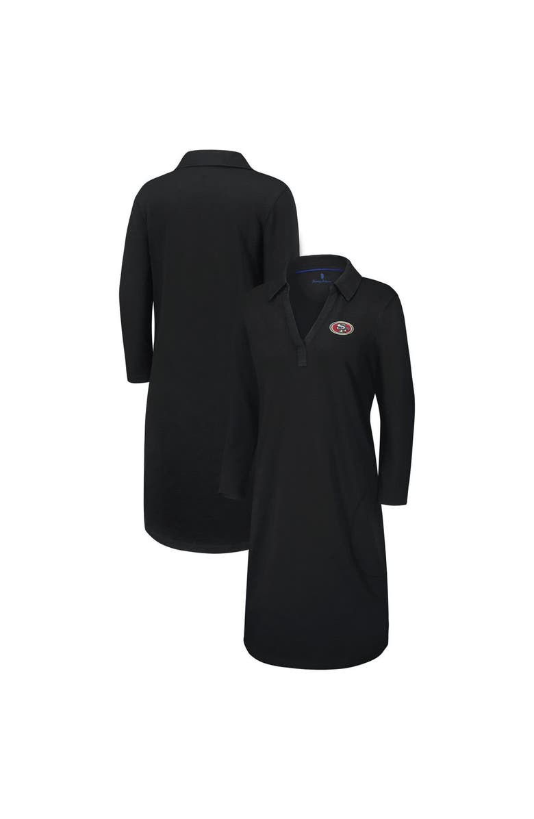 Tommy Bahama Women's Tommy Bahama Black San Francisco 49ers Ashby Isles Three-Quarter Length Sleeve Pullover Jersey Dress, Alternate, color, Black