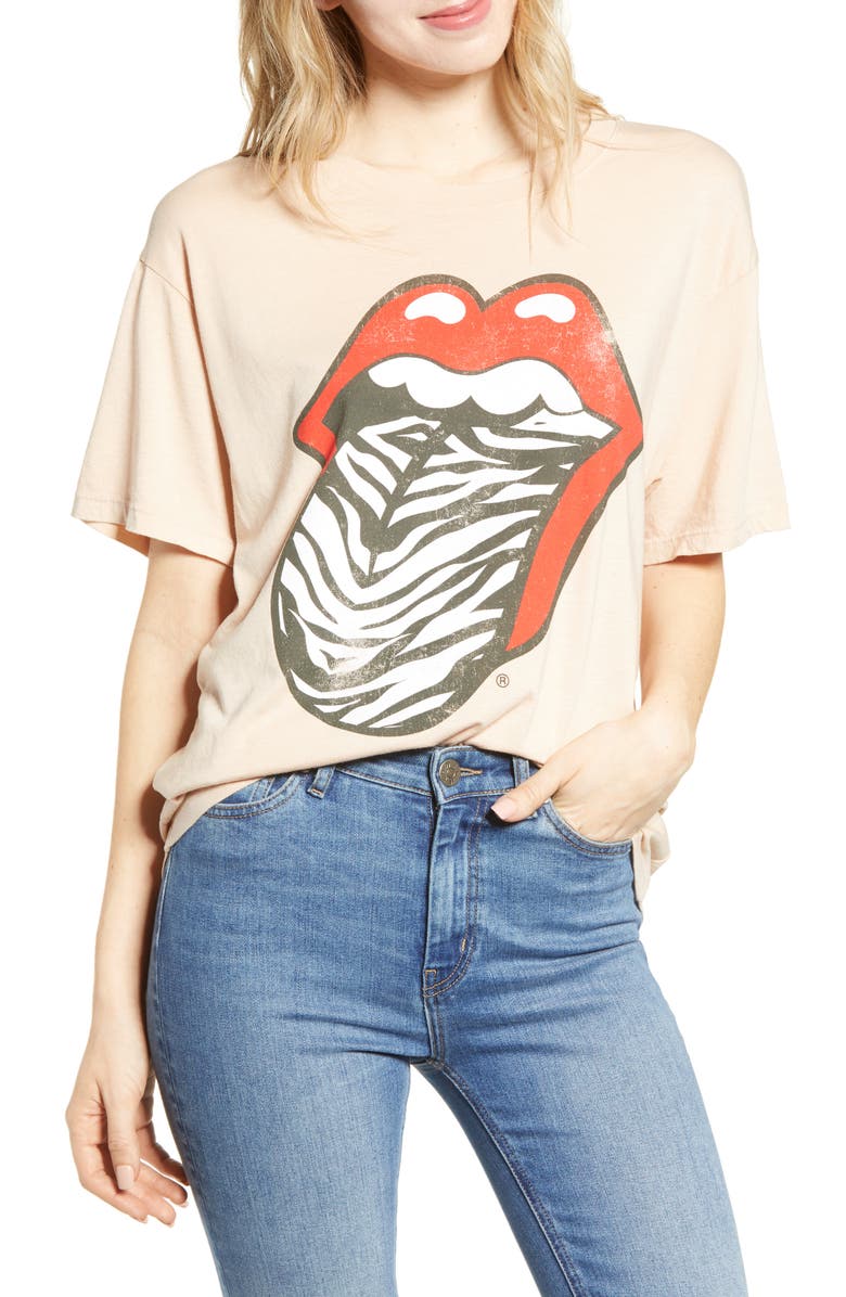 Day by Daydreamer Rolling Stones Zebra Tongue Graphic Tee, Main, color, 